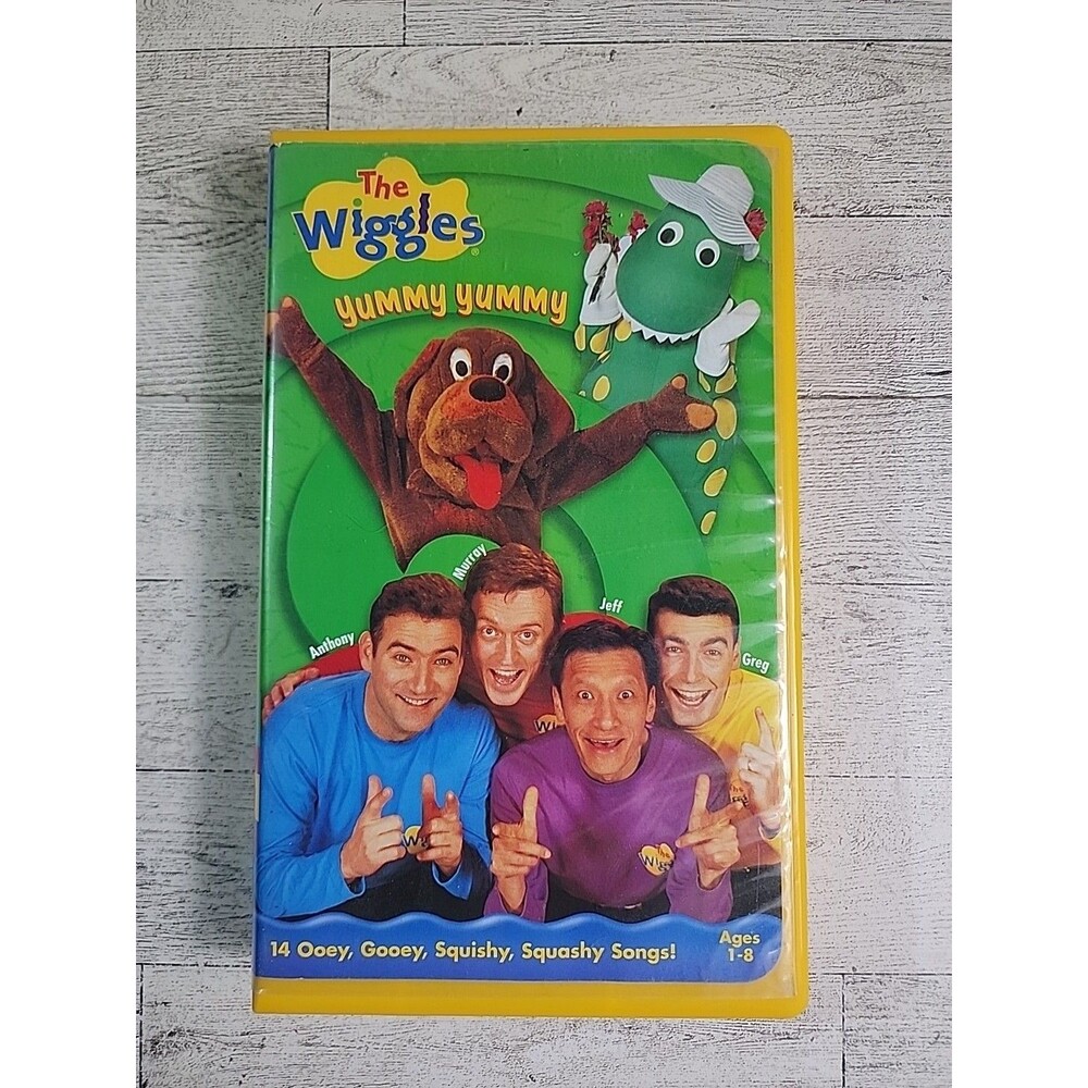Vintage The Wiggles "Yummy Yummy" VHS Tape Kids 1999 Show Clamshell Case y2k